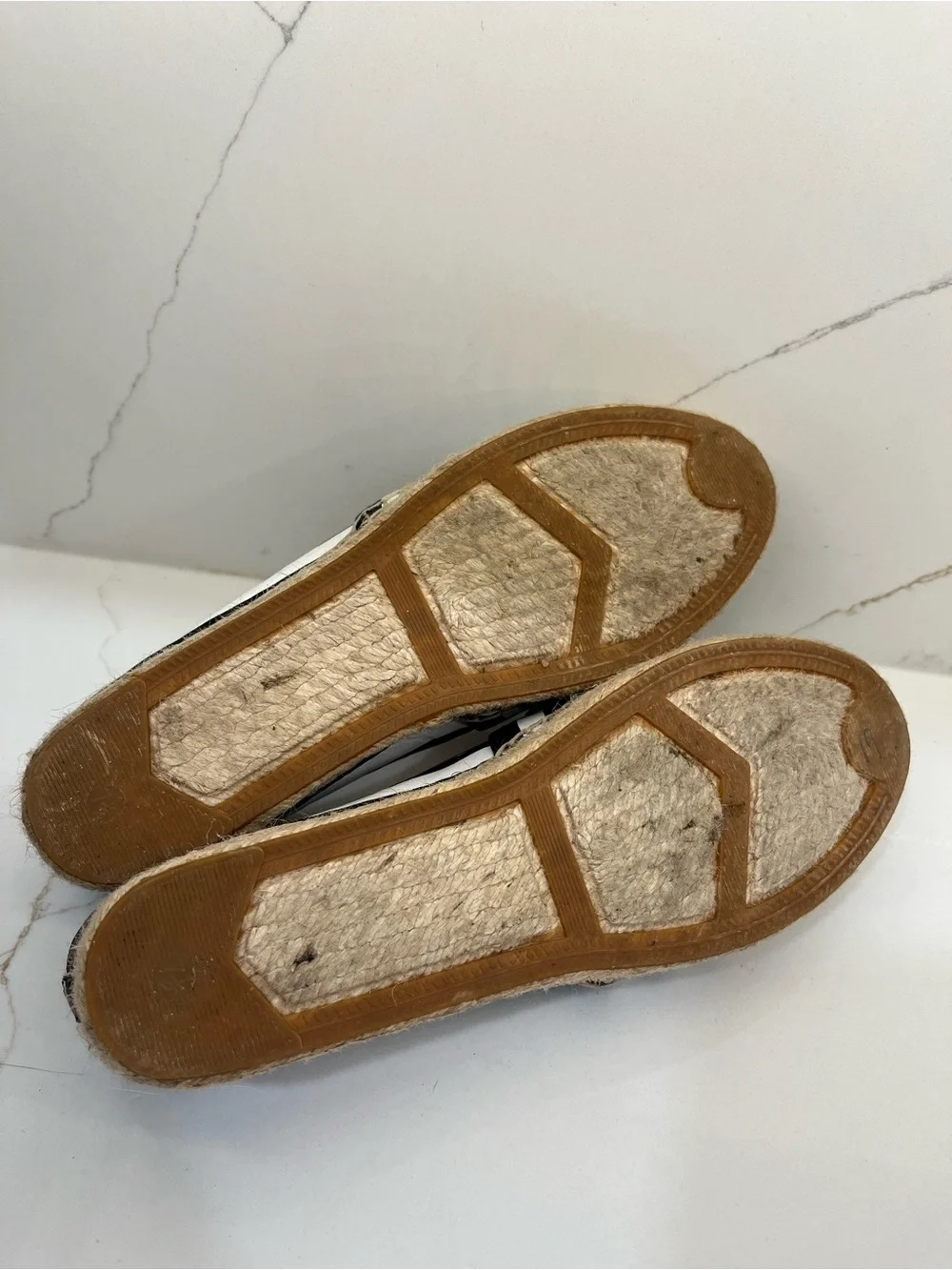 Kate Spade New York Black & White Striped Bow Espadrille Flats Size 7.5